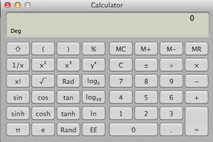 Mac OS X Scientific Calculator